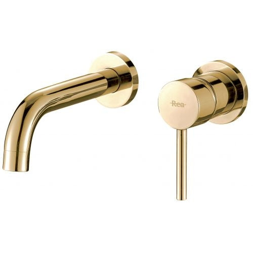 Inbouw eenhendel wastafel kraan Rea Lungo glans goud