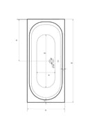 Inbouw ligbad 180x80x45cm Sanotechnik Caracas acryl wit