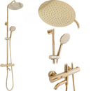 Doucheset goud met thermostaatkraan en bad-vulfunctie Lungo