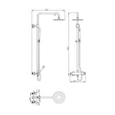 Luzi opbouw doucheset RVS + thermostatische kraan