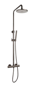 Opbouw doucheset Gun Metal met douchethermostaat Luzi Rond