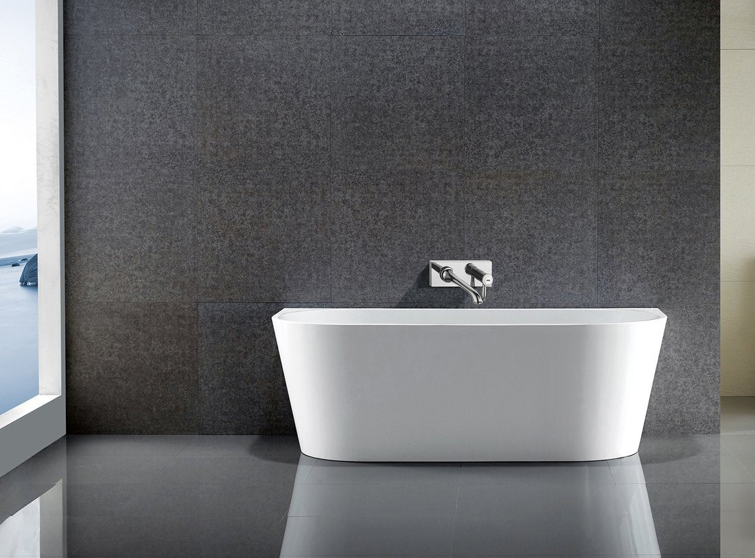 Bovenaanzicht van de badruimte van Halfvrijstaand Bad Aqualine Tajo Wit 170 x 80 cm