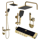Opbouw doucheset goud / mat zwart met planchet Rea Rob