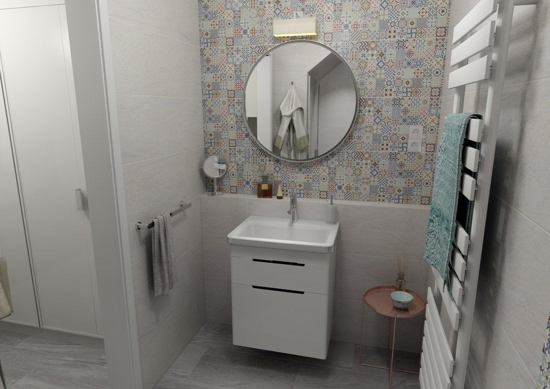 Badmeubel Ella 60x65x45 2 softclose laden incl. keramische wastafel hoogglans wit