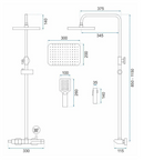 Opbouw doucheset goud / mat zwart met planchet Rea Rob