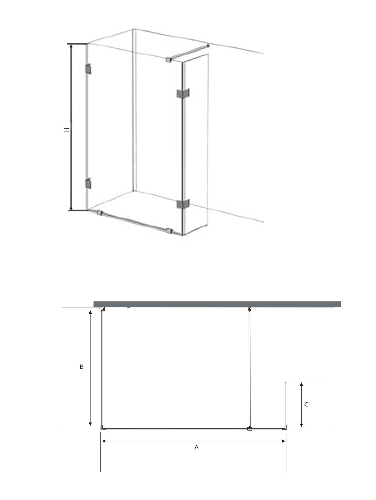 Complete inloopdouche set 100x80x30cm Sanotechnik Wide I antikalk