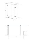 Complete inloopdouche set 100x80x30cm Sanotechnik Wide I antikalk