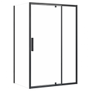 Douchedeur met vaste wand mat zwart profiel Rapid Swing 120x195cm