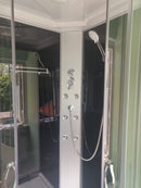 Gesloten douchecabine 90x90x215 kwartrond kitvrij Relax zwart