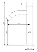 Fonteinkraan Luzi rond 20cm hoog RVS