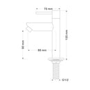 Fonteinkraan Luzi rond mat zwart