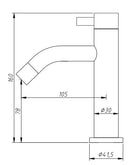 Fonteinkraan Luzi rond 16cm hoog RVS
