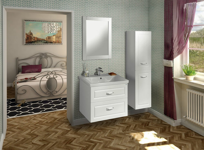 Badkamer spiegel Favolo met rand mat wit