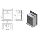 Retro wastafel onderkast Favolo mat wit Diverse afmetingen