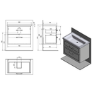Retro wastafel onderkast Favolo mat wit Diverse afmetingen