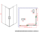 Douchecabine Dragon Corner 90x90 L/R vierkant hoek instap 8mm antikalk