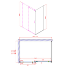 Dragon douche nis schuifdeur 150x200cm (verstelbaar 142-151cm) met antikalk coating