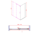 Dragon douche nis schuifdeur 130x200cm (verstelbaar 122-131cm) met antikalk coating