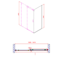 Dragon douche nis schuifdeur 140x200cm (verstelbaar 132-141cm) met antikalk coating