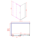 Dragon douche nis schuifdeur 150x200cm (verstelbaar 142-151cm) met antikalk coating