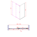 Dragon douche nis schuifdeur 150x200cm (verstelbaar 142-151cm) met antikalk coating