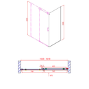 Dragon douche nis schuifdeur 160x200cm met antikalk coating