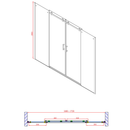 Douche nisdeur Dragon 170x200cm 8mm antikalk coating