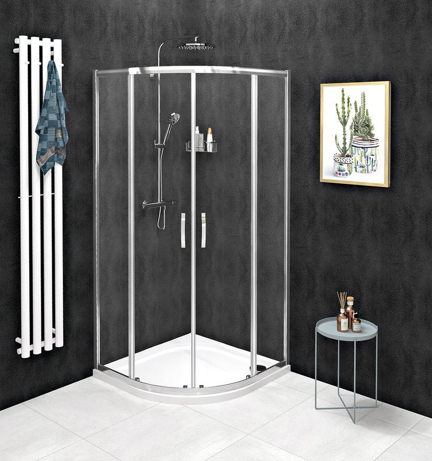 Douchecabine 100x100 Sigma Simply Quadrant R550 helder veiligheidsglas 6mm chroom