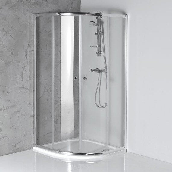 Douchecabine 80x80x185 kwartrond Aqualine Arleta helder glas