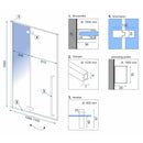 Douchedeur Fargo mat zwart draaideur en vaste wand Rea Fargo