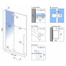 Douchedeur Fargo mat zwart draaideur en vaste wand Rea Fargo