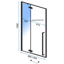 Douchedeur Fargo mat zwart draaideur en vaste wand Rea Fargo