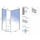 Douchecabine met schuifdeur 90x90 vierkant Solar Goud