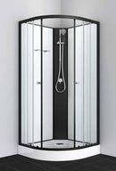 Complete douchecabine 90x90x203 mat zwart kwartrond kitvrij