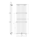 Designradiator 60x180cm 1205W wit midden aansluiting Colonna