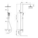 Opbouw doucheset met thermostatische douchekraan mat zwart Sapho Dark