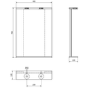 Spiegel 40x70x12 met LED licht en planchet Korin