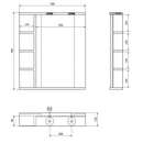 Spiegel 50x70x12 LED verlichting en plankjes Korin