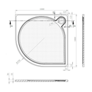 Lage Douchebak Kwartrond Mineraalmarmer Arca Quadrant Diverse afmetingen