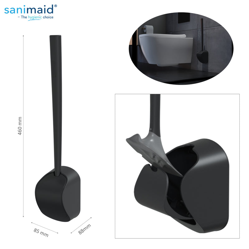 Toiletborstel SaniMaid Paris inclusief houder mat zwart