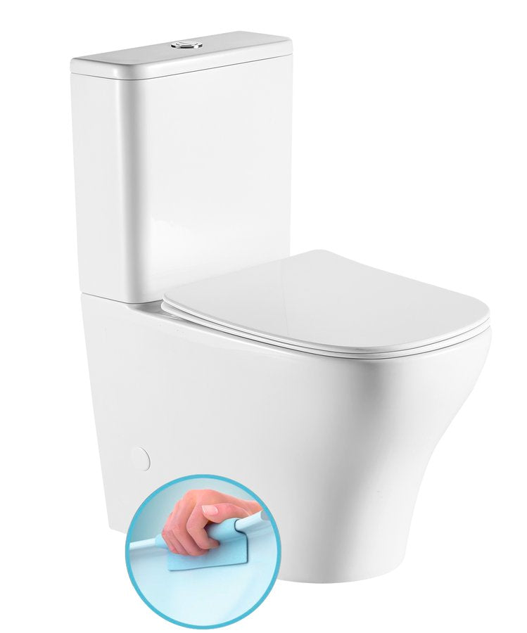 Duoblok rimless toilet met AO en PK aansluiting