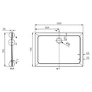 Douchebak mineraalmarmer Aqualine Tecmi 100x70