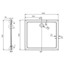Mineraalmarmer douchebak 100x90x3 Aqualine Tecmi