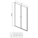 Dubbele nisdeur 80x190cm mat glas douchedeur Aqualine Pilot