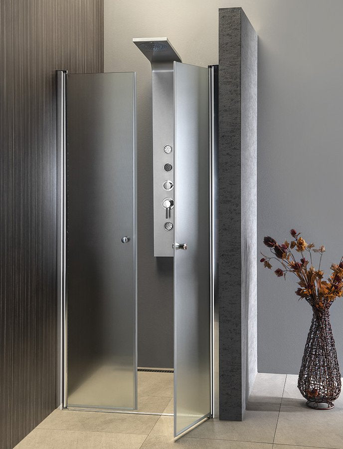 Dubbele nisdeur 80x190cm mat glas douchedeur Aqualine Pilot