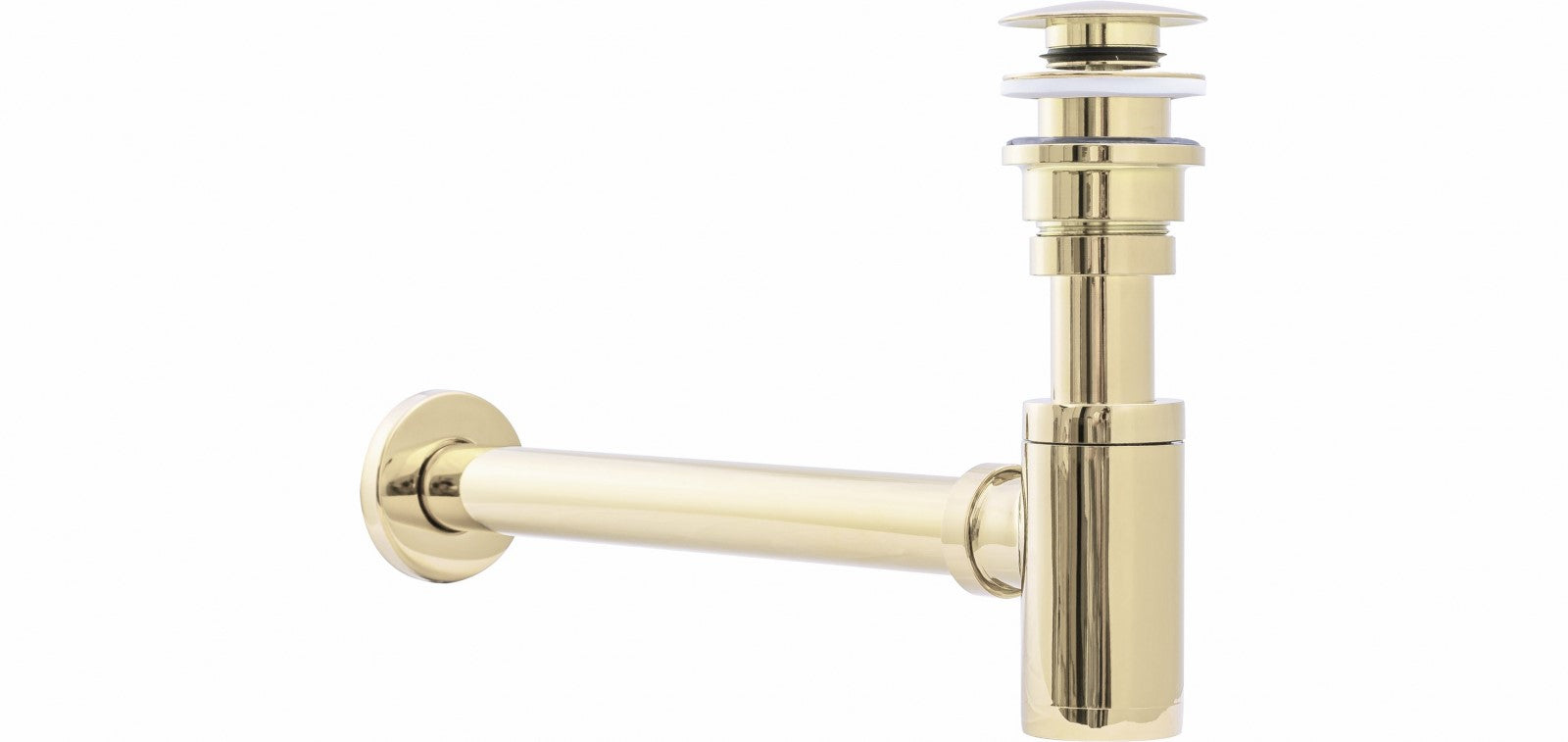 Afvoerplug met sifon inclusief muurbuis en rozet Glans Goud