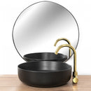 Hoge wastafelkraan Rea Talisa waterbesparend zwart en goud