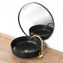 Hoge wastafelkraan Rea Talisa waterbesparend zwart en goud