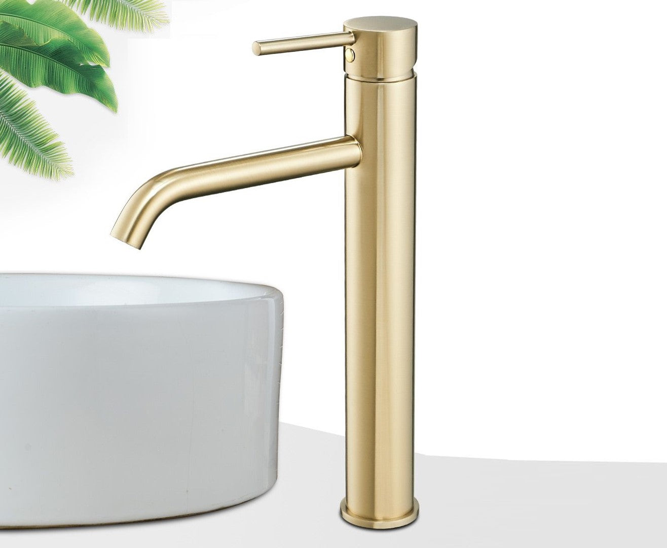 Hoge wastafelkraan Rea Lungo glans goud