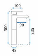 Hoge wastafelkraan Rea Bloom 30cm diverse kleuren